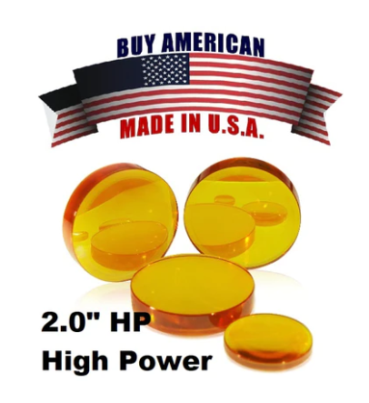 PLLMZ0025B-LM-50.8-Z-190.9-9.65-ARHP - Lente de enfoque Menisco ZnSe MP5. Diámetro 2,0" (50,8 mm), FL 5" (127 mm), ET 0,379" (9,65 mm). HP - ULA