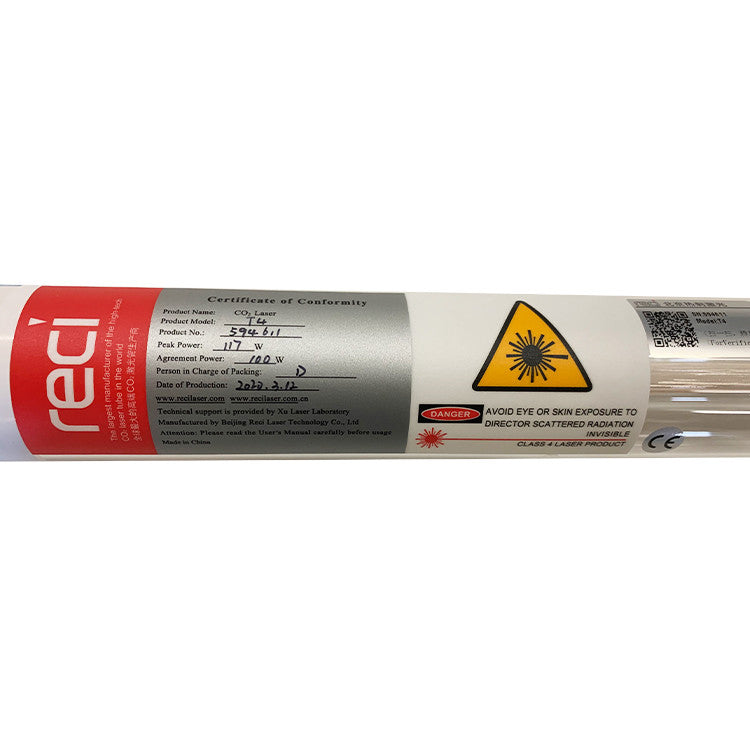 Tubo láser Reci® CO₂ - Serie T, potencia nominal de 75 W-130 W