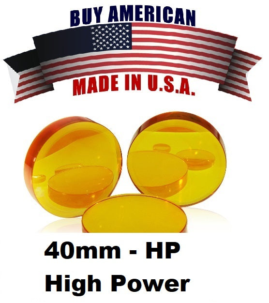 Lente de enfoque. Diámetro 1,57"(40 mm), FL 6,10"(155 mm), ET 0,300" (7,6 mm). (sin chip): para usarse con láseres Trumpf(R) HP