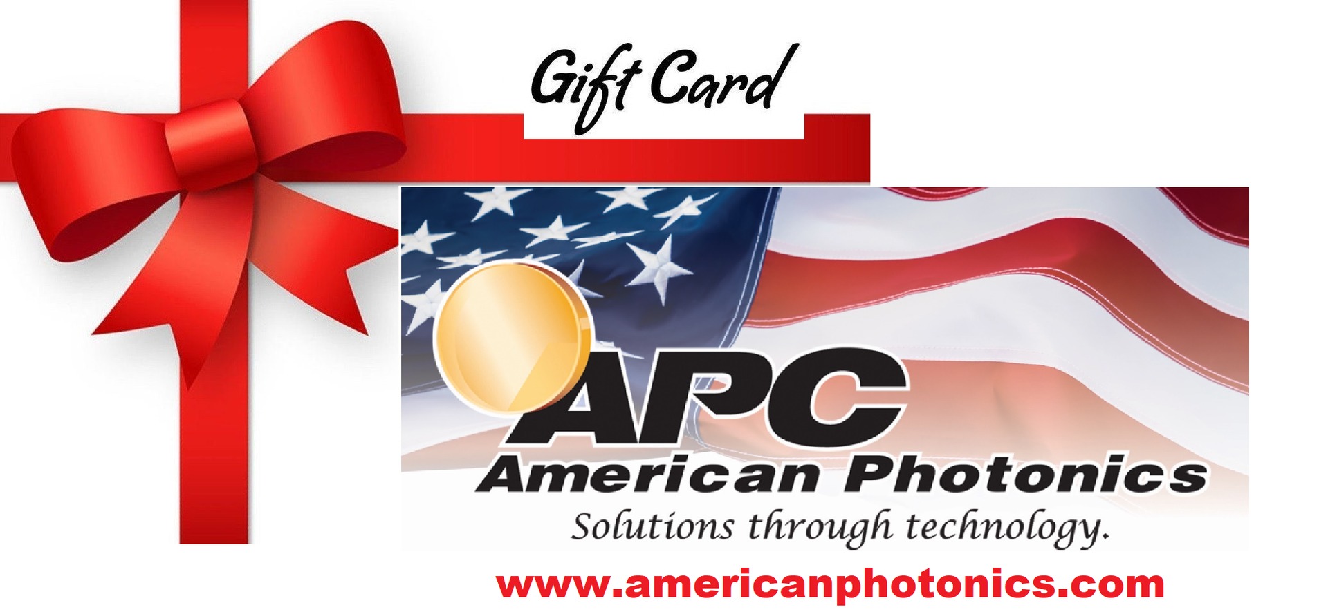 American Photonics Gift Card, image size:1920x886