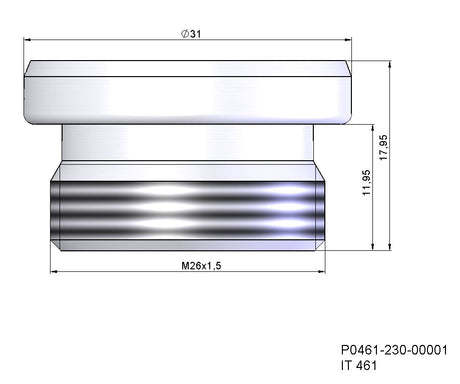 P0461-230-00001 - Aislamiento de boquilla, parte IT 461. Apto para uso con soldadoras láser Precitec(R)