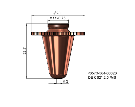 P0573-562-00012 - Laser nozzle DE CS2'' 1.2 /MS