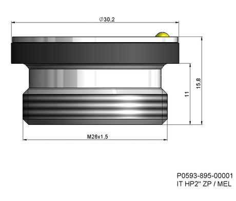 P0593-895-00001 - Aislamiento de boquilla parte IT HP2"ZP /ME. Adecuado para uso con soldadoras láser Precitec(R)
