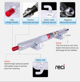 Reci® CO₂ Laser Tube – T Series, 75W-130W Rated Power