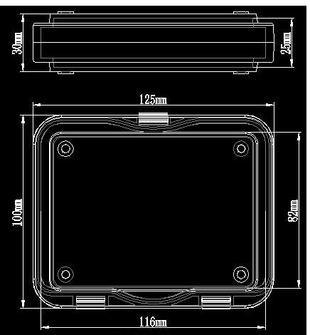 Caja de membrana transparente 125 mm x 100 mm x 30 mm)